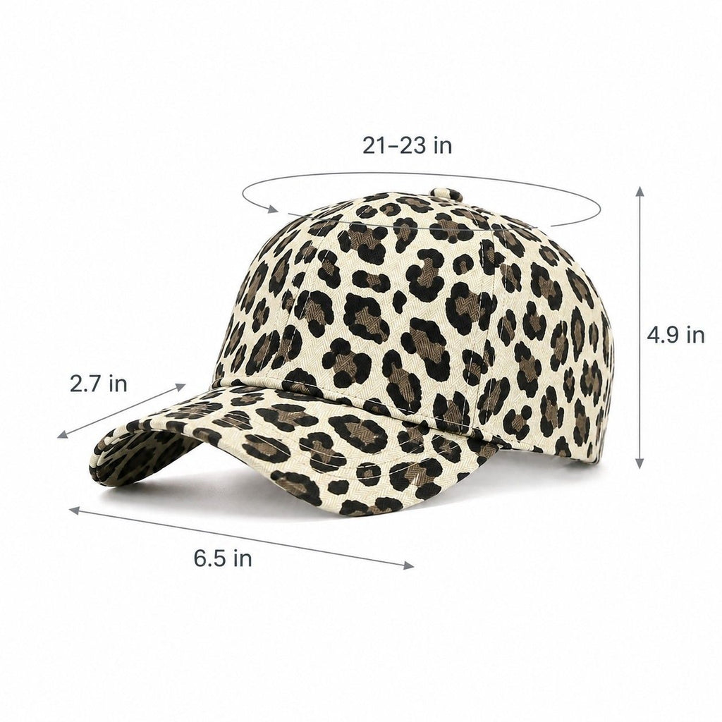 Leopard Print Baseball Cap Adjustable Curved Brim Casual Animal Print Hat