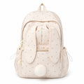 Bunny Ear Backpack with Pom Pom and Multiple Pockets