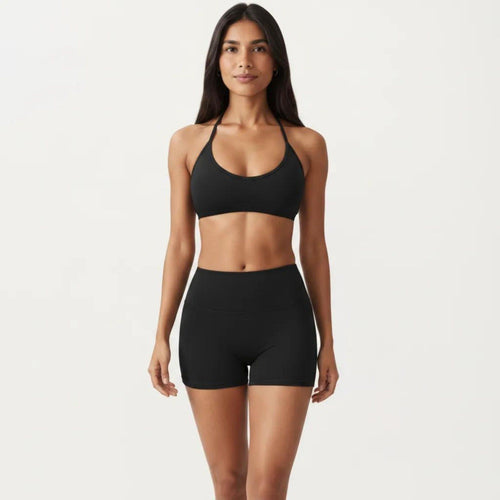 Anna-Kaci Active Women's Halter Sports Bra with Open Back and Smooth Stretch Athletic Fit