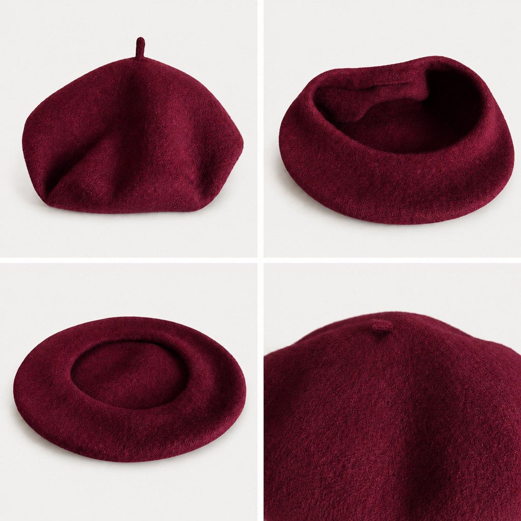 Wool Beret Hat Classic French Painter Cap Soft Felt Everyday Style