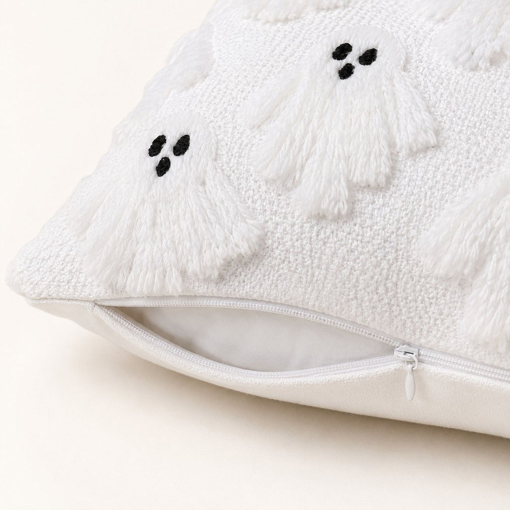 Halloween Tufted Ghost Throw Pillow Cover for Couch Bed and Chair