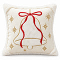 Christmas Embroidered Plush Throw Pillow Cover 18 x 18 Inch 1 Pack