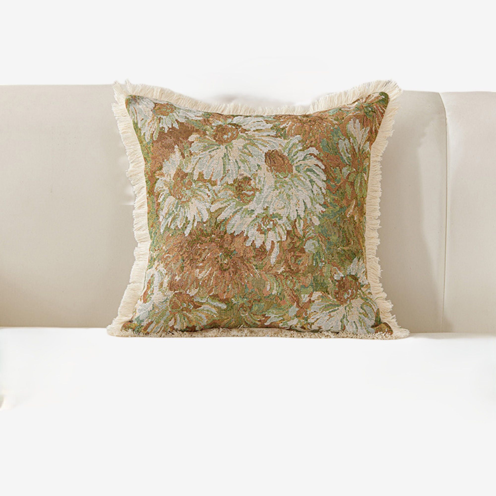 Cotton Throw Pillow 17.7*17.7 in Soft Decorative Cushion for Sofa Bed Chair