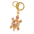 Turtle Crystal Keychain Bag Charm with Lobster Clasp and Key Ring