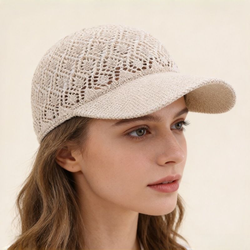 Anna-Kaci Women's Breathable Crochet Baseball Cap, Adjustable Summer Lightweight Mesh Dad Hat