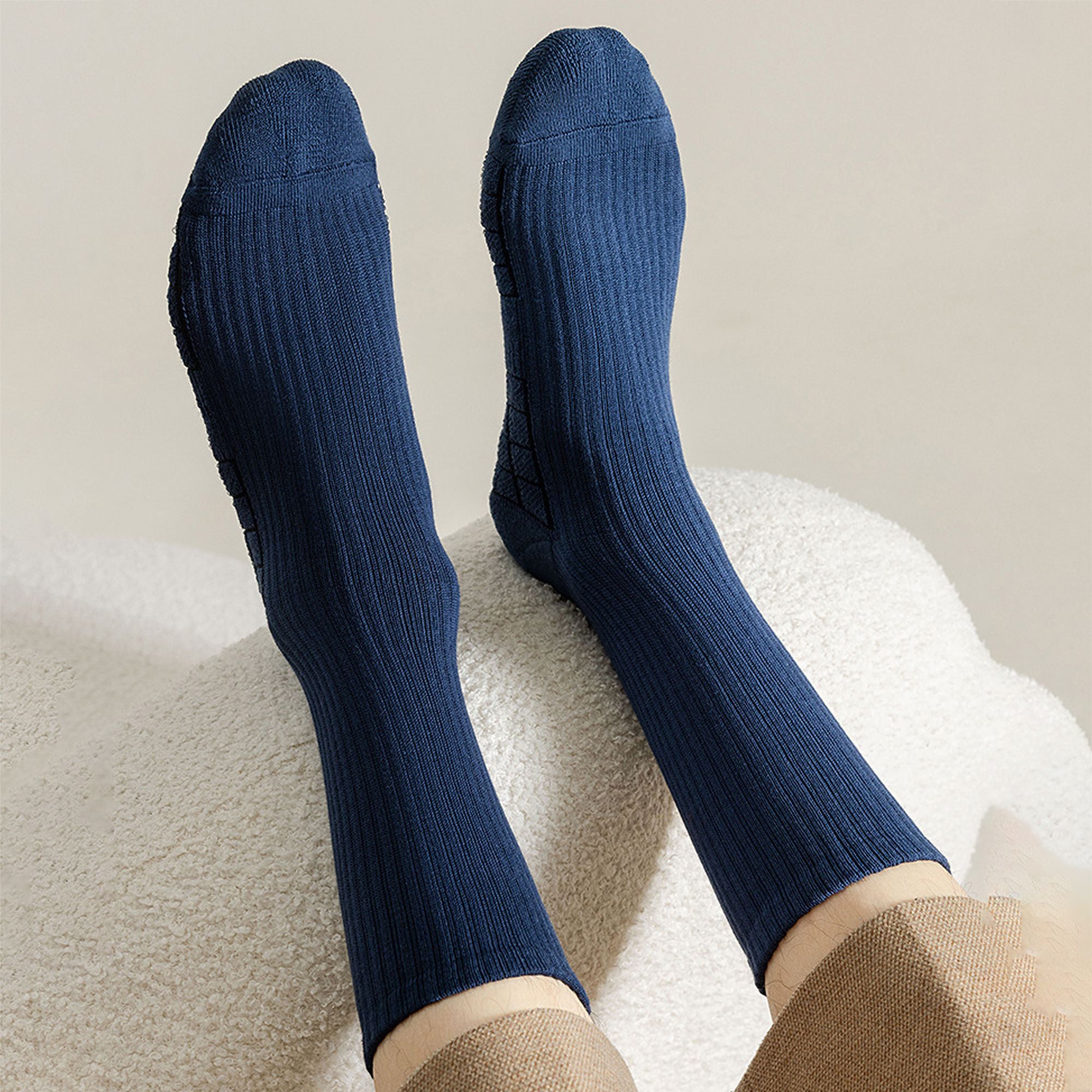 Anna-Kaci 6pk Men's Crew Socks with Non - Slip Sole