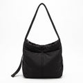 Vertical Seam Padded Hobo Tote Bag with Dual Convertible Straps for Shoulder Crossbody Wear 9.4x8.7x4.7in