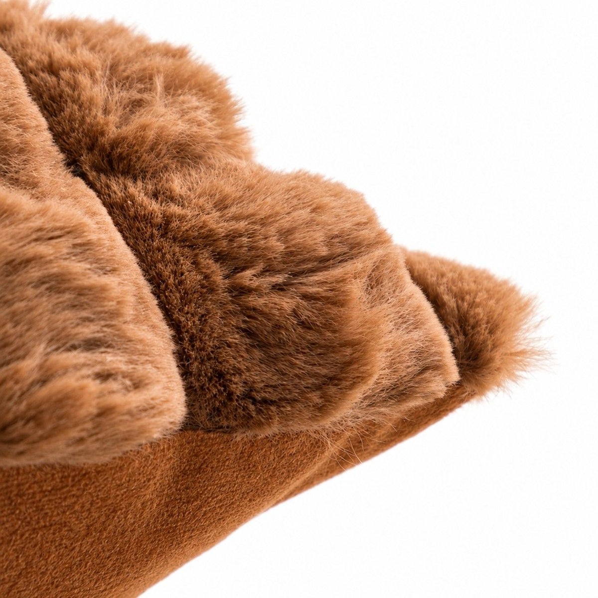2 Pack Plush Faux Fur Bubble Grid Throw Pillow Covers 18 x 18 Inch for Couch and Bed