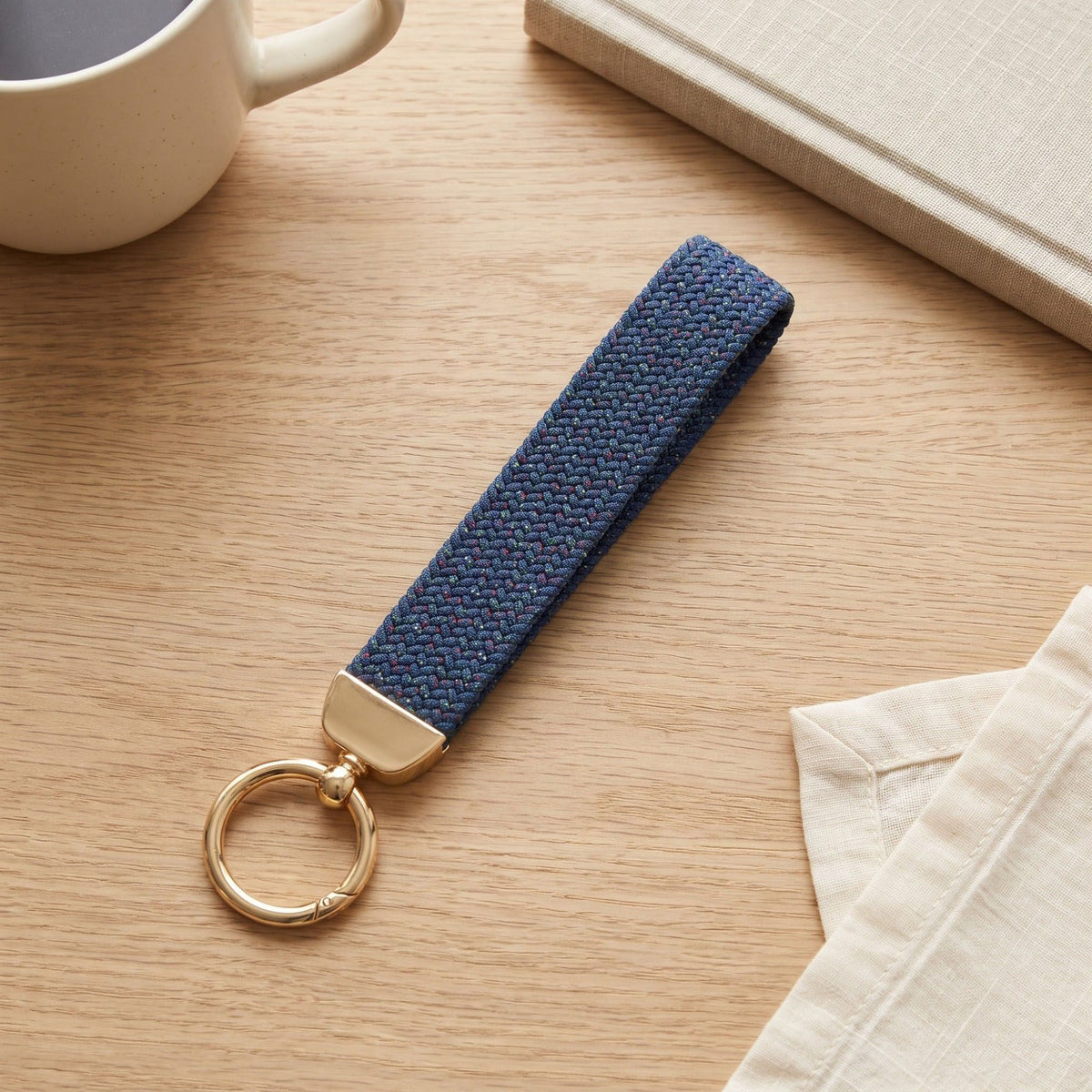 Woven Wristlet Keychain Strap with Hardware Kit