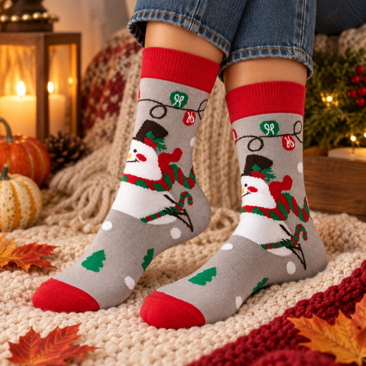 Holiday Novelty 3 Pack Crew Socks Assorted Festive Christmas Patterns