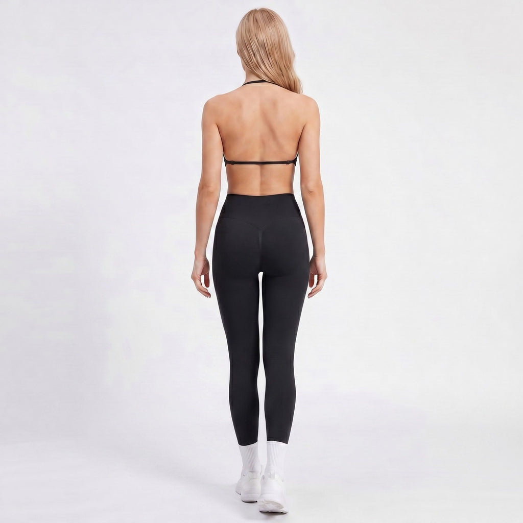 Padded Adjustable Strap Sports Bra Tank Top V Neck Workout Yoga Crop Top