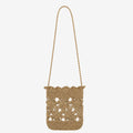 Hand-Crocheted Small Crossbody Bag with Hollow Flower Design for Casual Everyday Wear