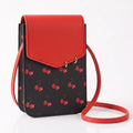 Cherry Print Flap Phone Crossbody Bag