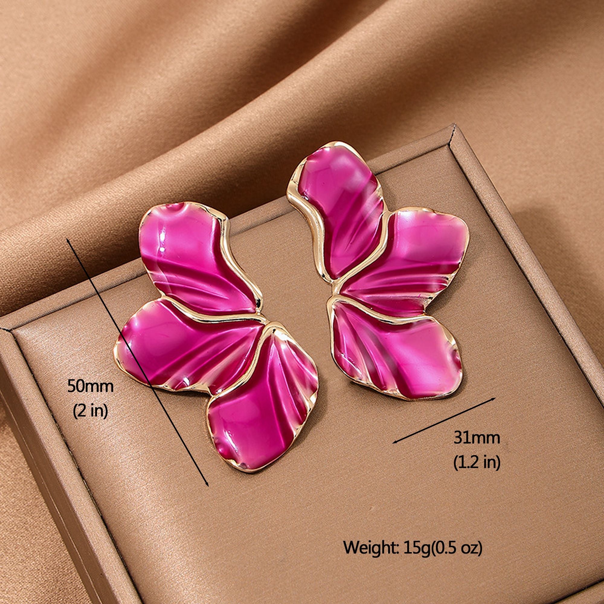 Women's Enamel Flower Statement Earrings