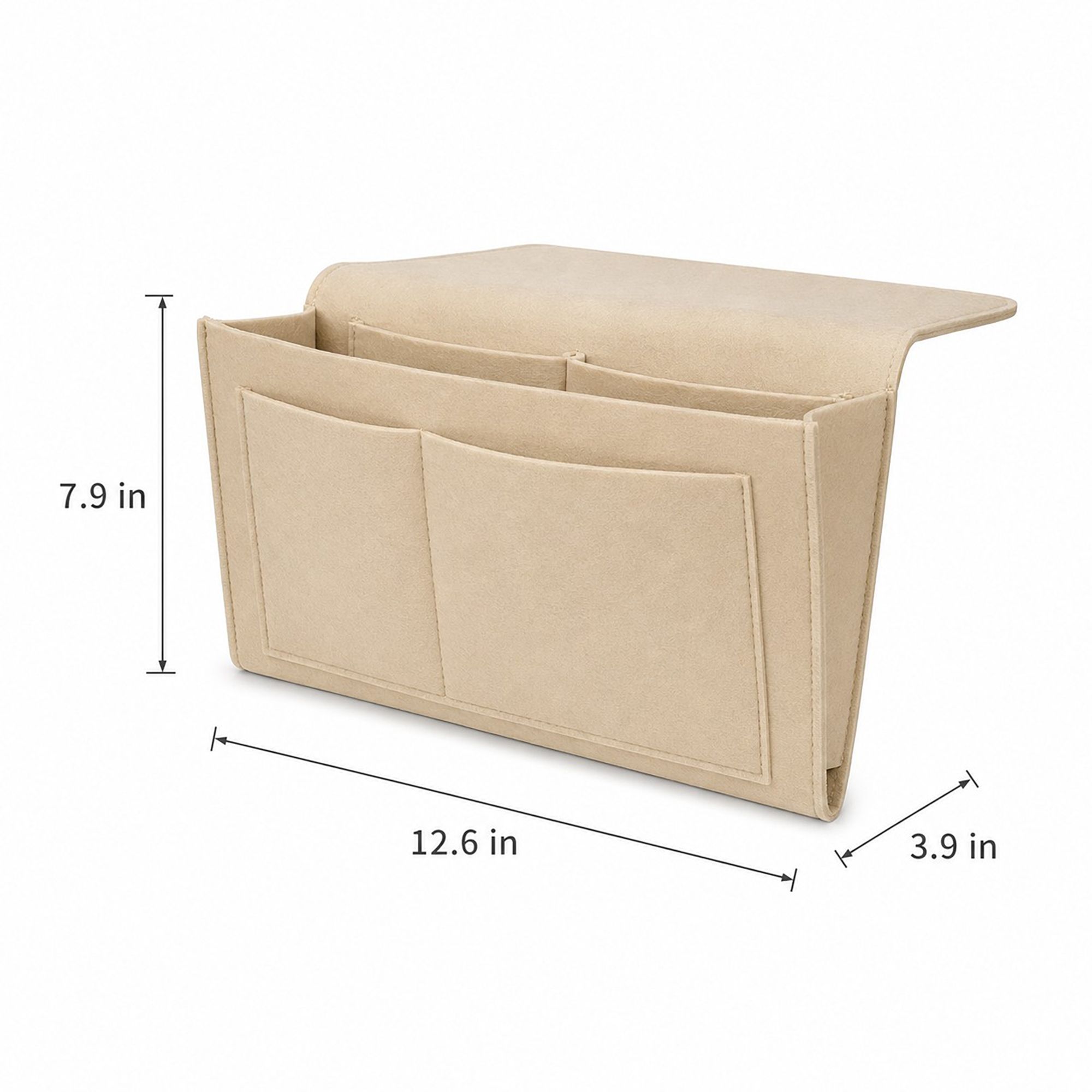 Sofa Armrest Organizer with Multiple Pockets Couch Remote Control Storage Caddy