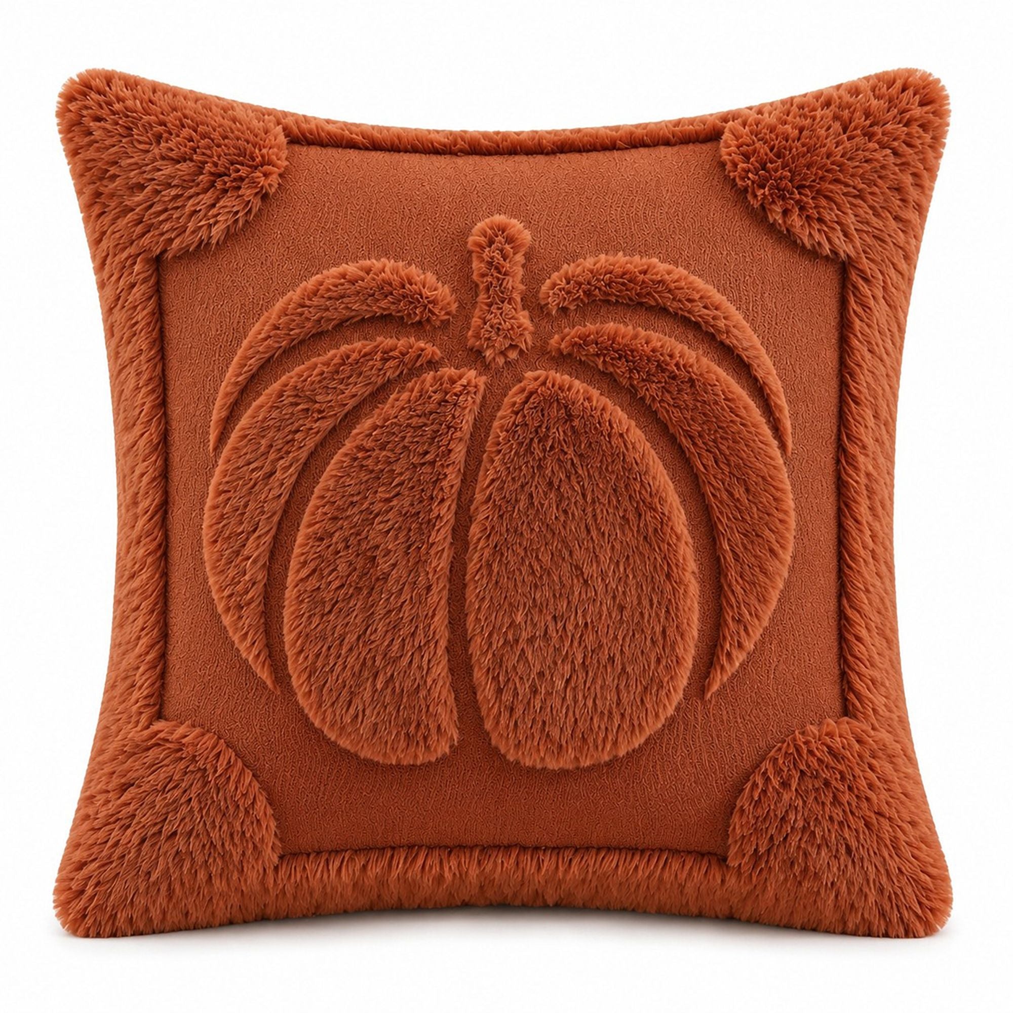 Funda de almohada de calabaza de peluche para decoración de otoño y Día de Acción de Gracias