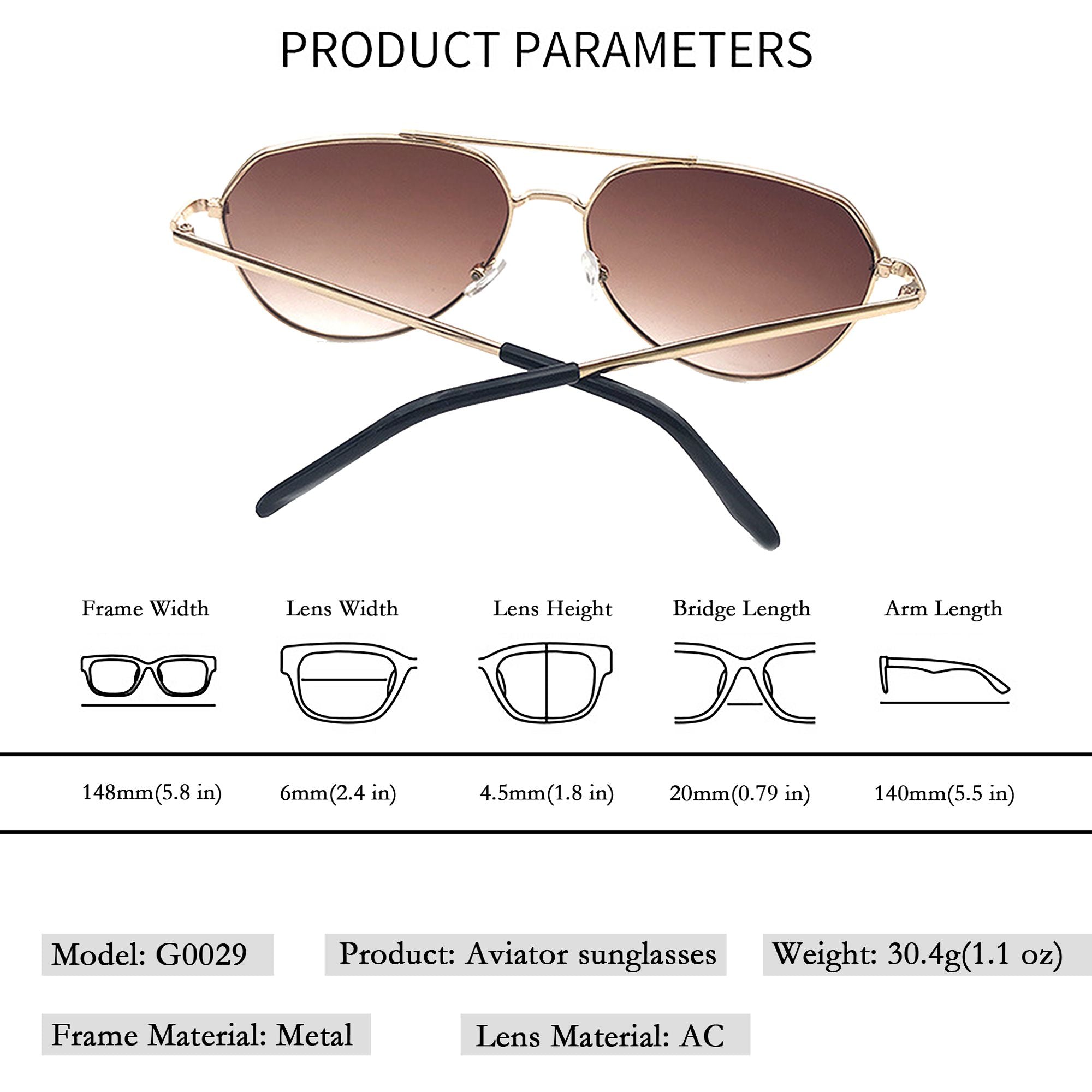 Anna-Kaci Women's Classic Aviator Sunglasses