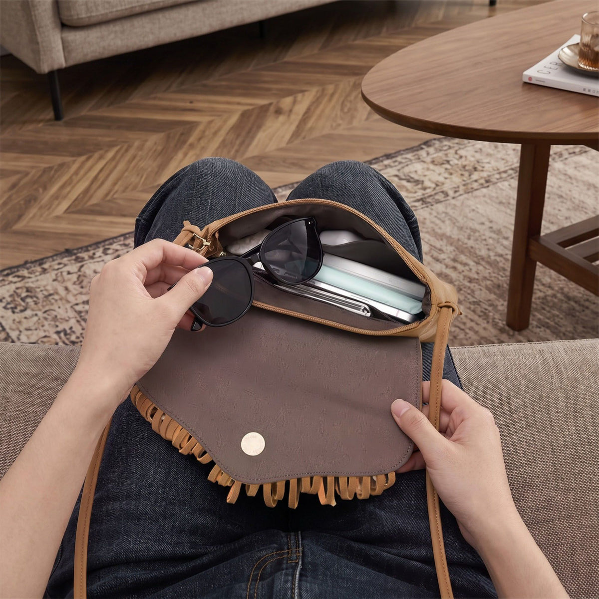 Fringe Envelope Crossbody Bag