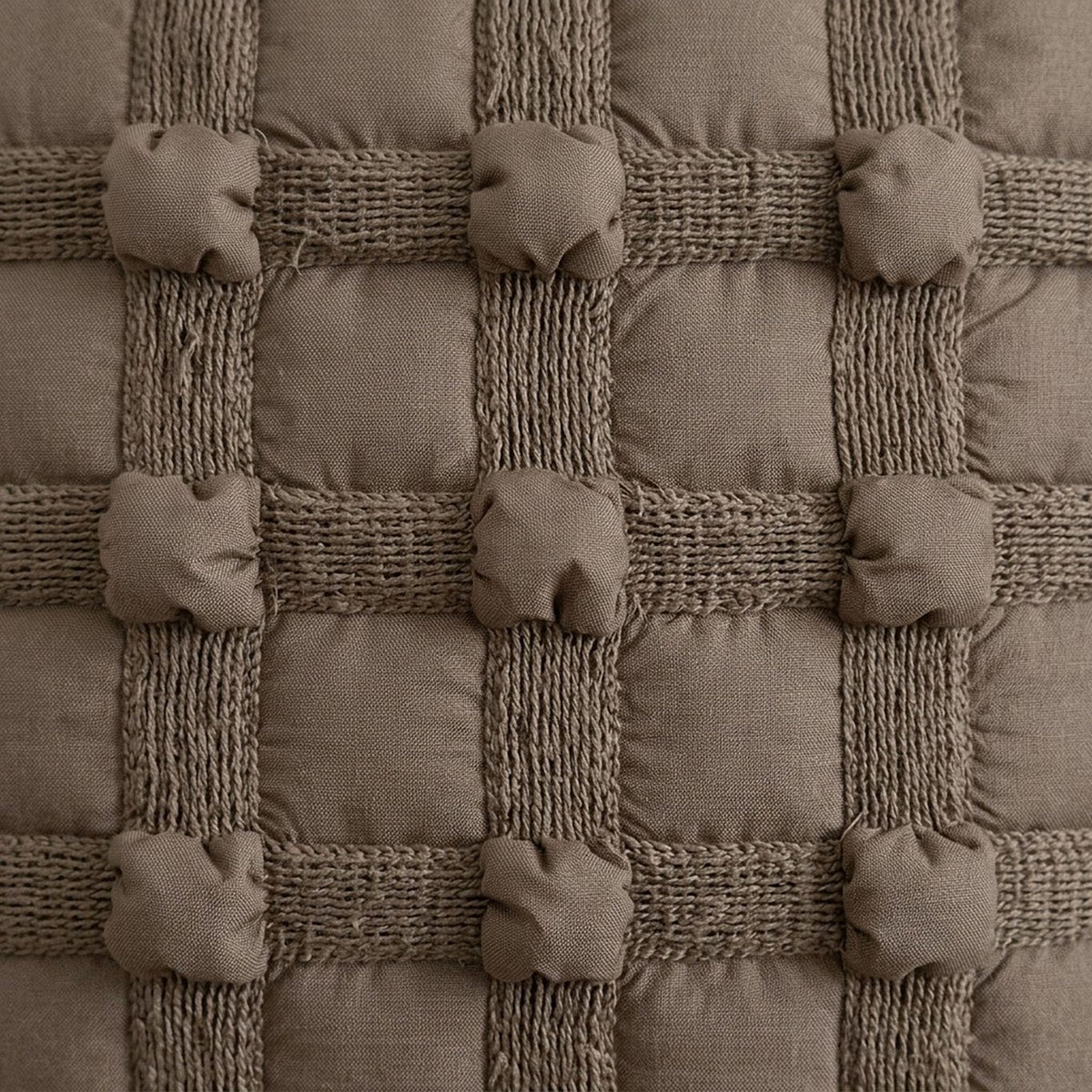 Textured Woven Grid Square Decorative Throw Pillow Cover
