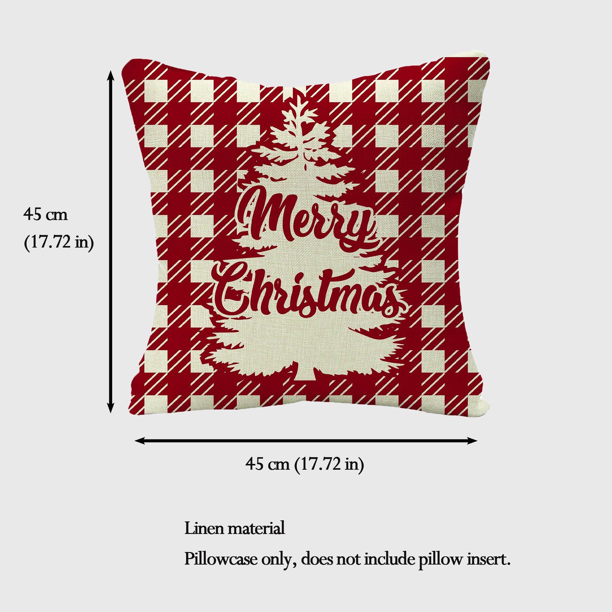 Anna-Kaci Christmas Gingham Throw Comfortable Pillow Cover 18x18in