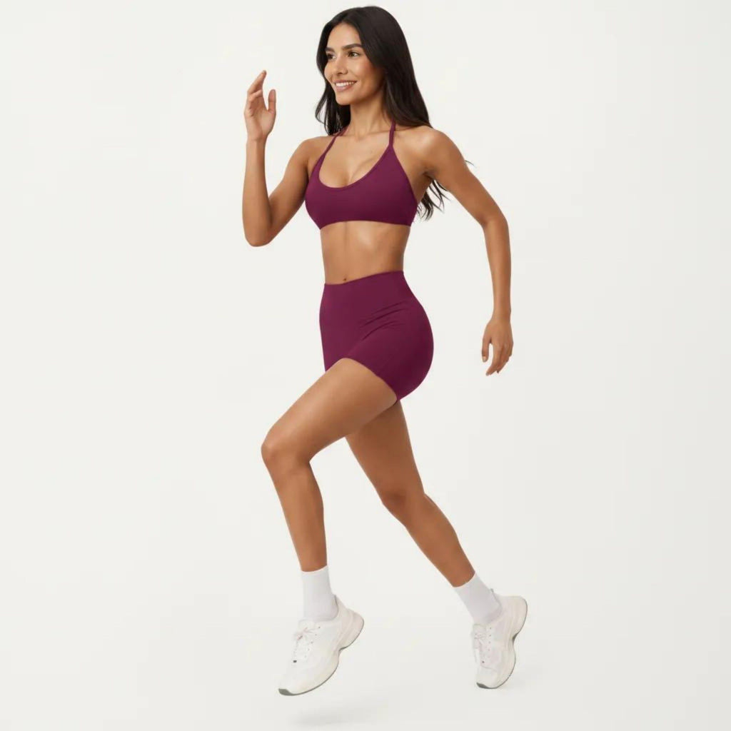 Anna-Kaci Active Women's Halter Sports Bra with Open Back and Smooth Stretch Athletic Fit