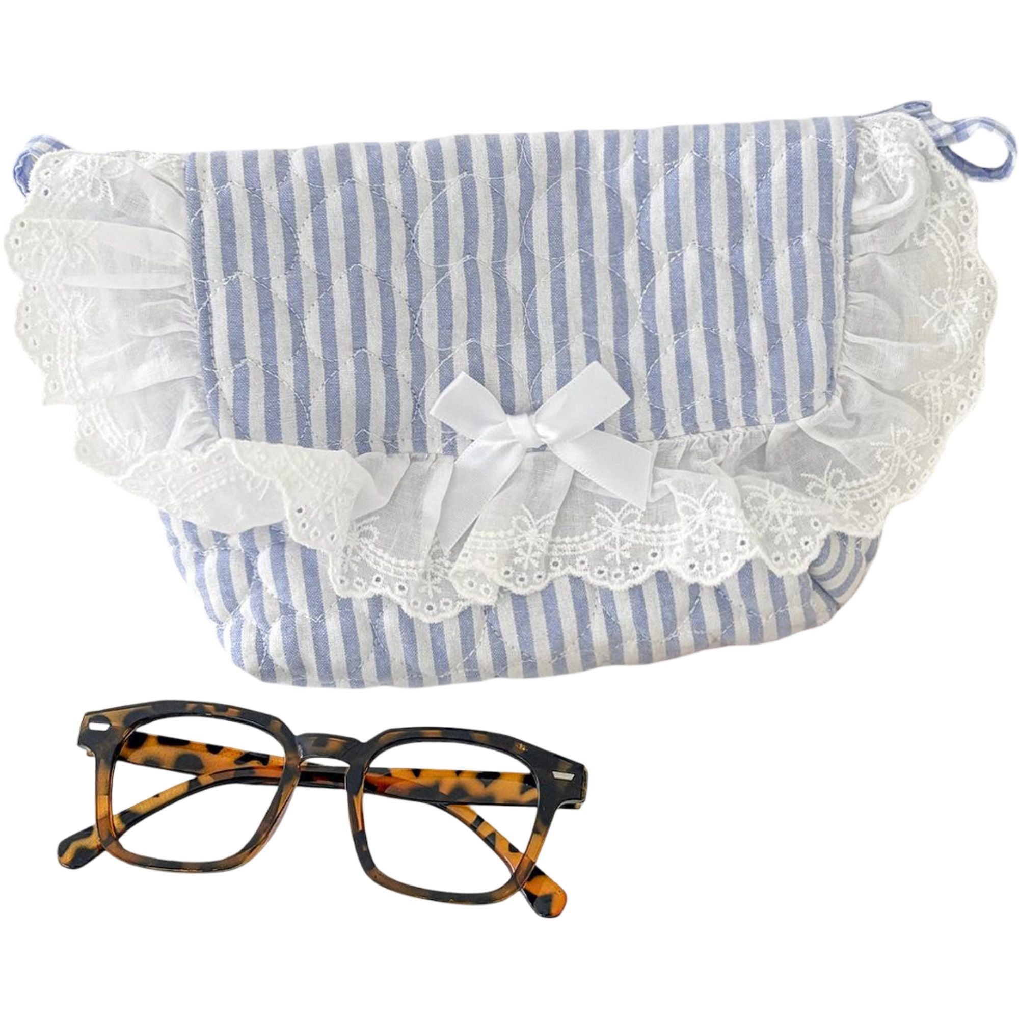 Cotton Crossbody Bag with Zipper Closure and Interior Pocket