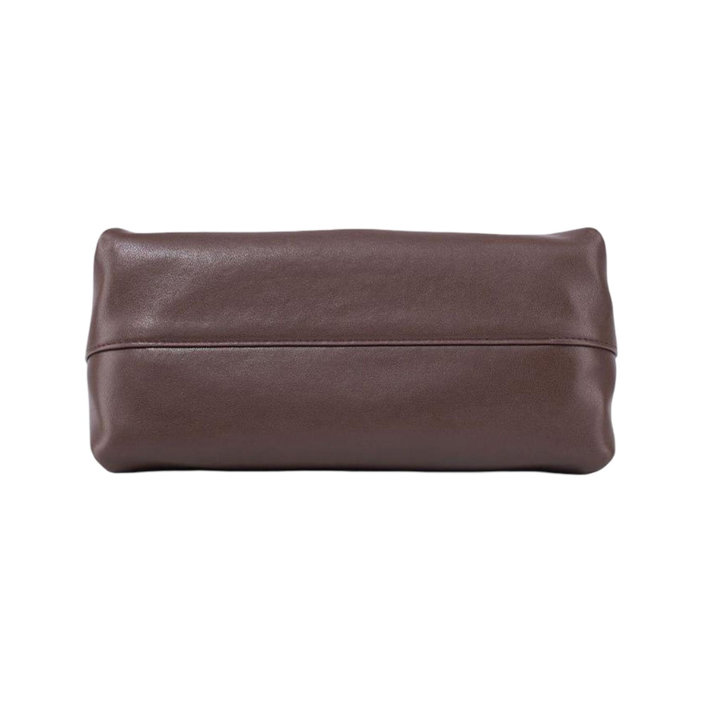 Soft Leather Envelope Shoulder Bag with Foldover Flap Silver Clasp and Slim Strap Design