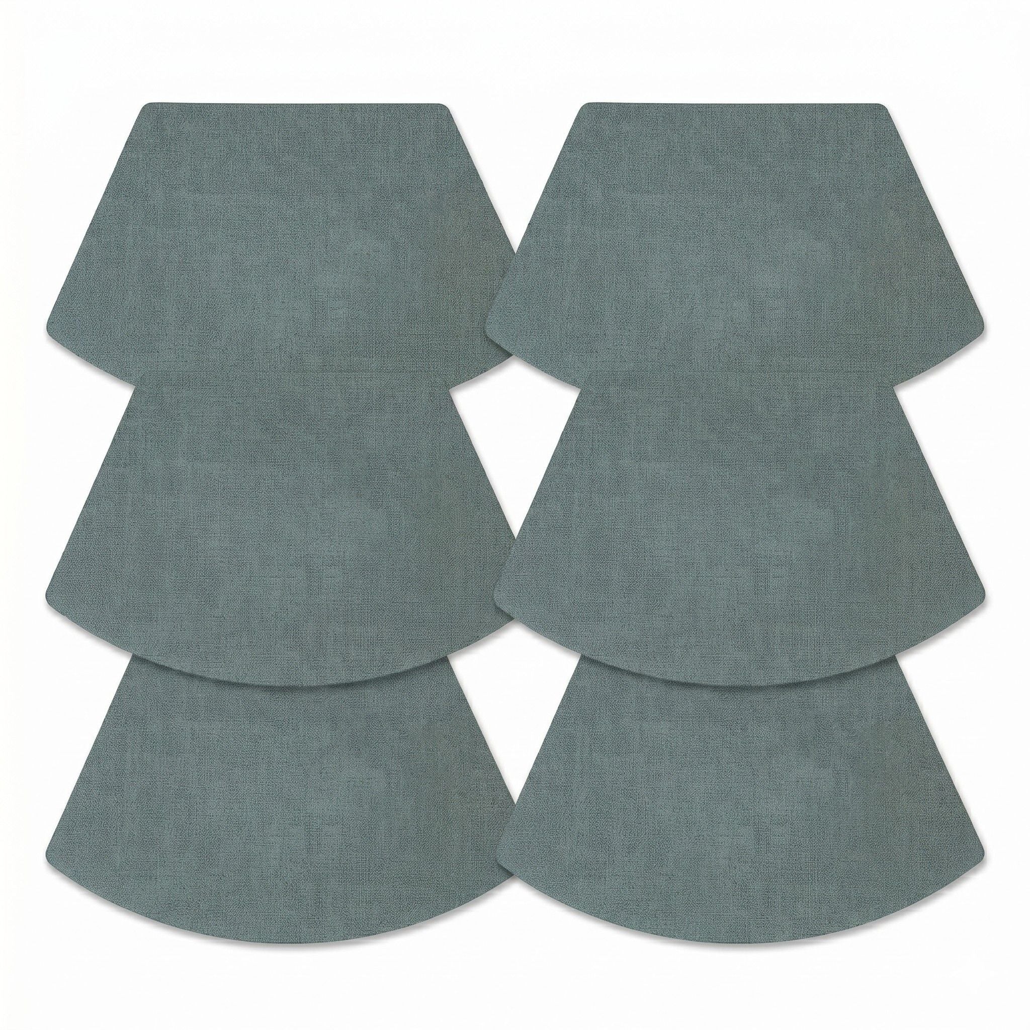 6 Piece Fan Shaped Faux Linen Placemat Set Waterproof Heat Resistant Table Mats for Dining Table