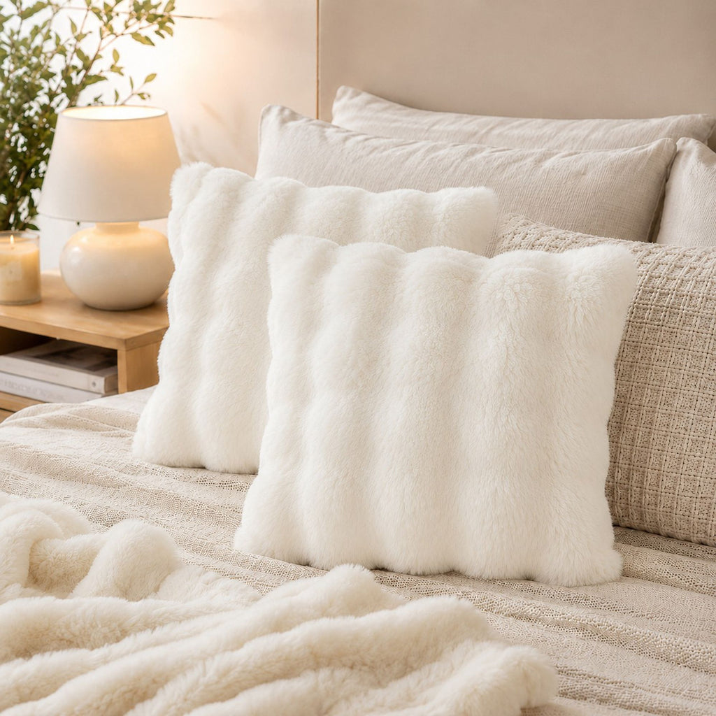 Plush Shaggy Decorative Throw Pillow Cover Soft Accent Cushion Cover for Sofa Bed
