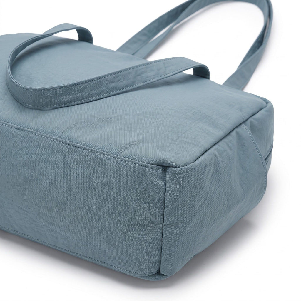 Lightweight Shoulder Tote Bag with Top Zipper and Exterior Side Pockets 12x8x3.5in