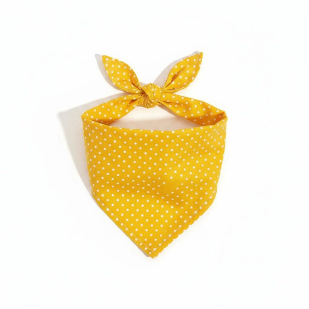 Polka Dot Pet Bandana, Soft Cotton Dotted Scarf Bib for Small Medium Dogs Cats