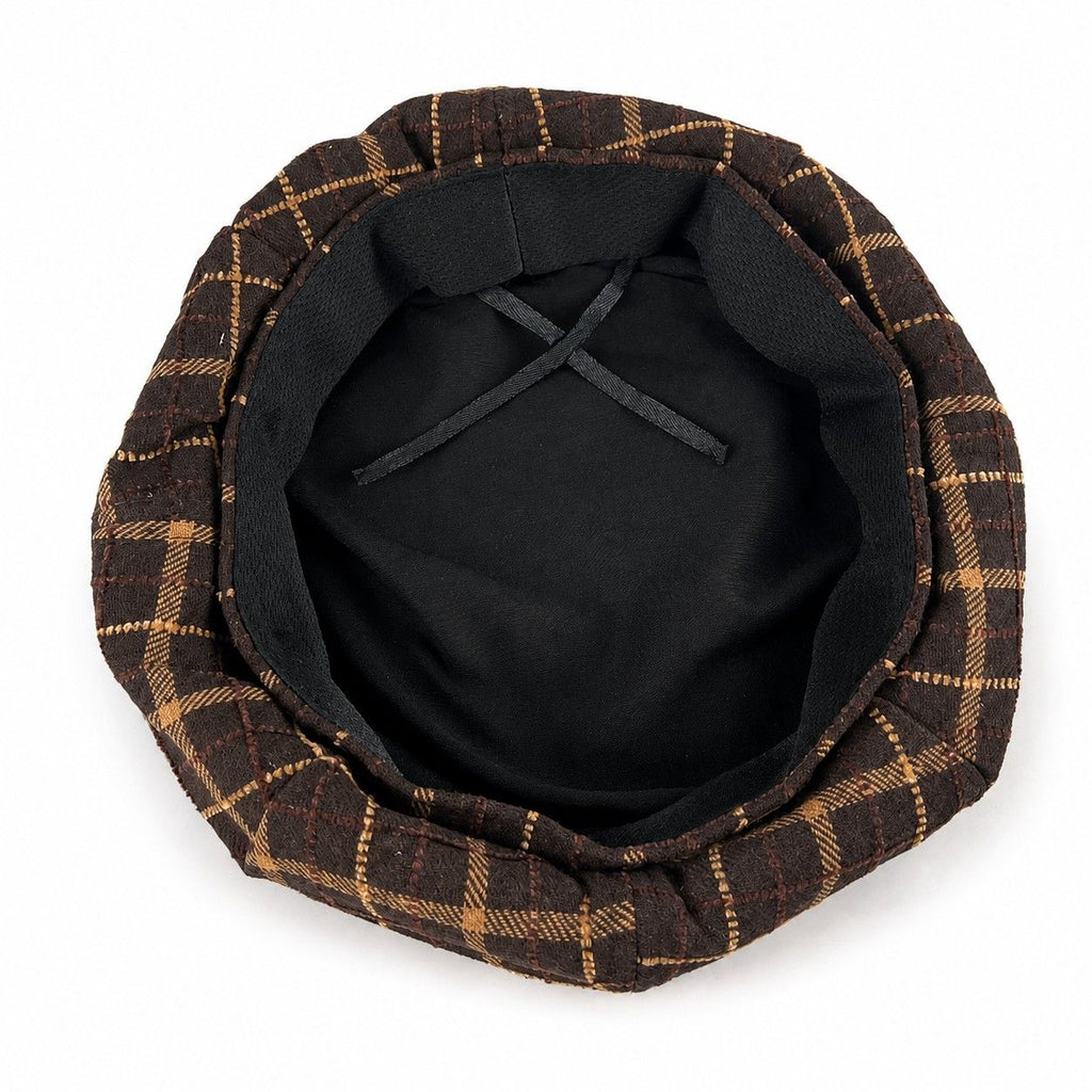 Plaid Beret Hat Vintage Painter Cap Soft Structured Fall Winter Style