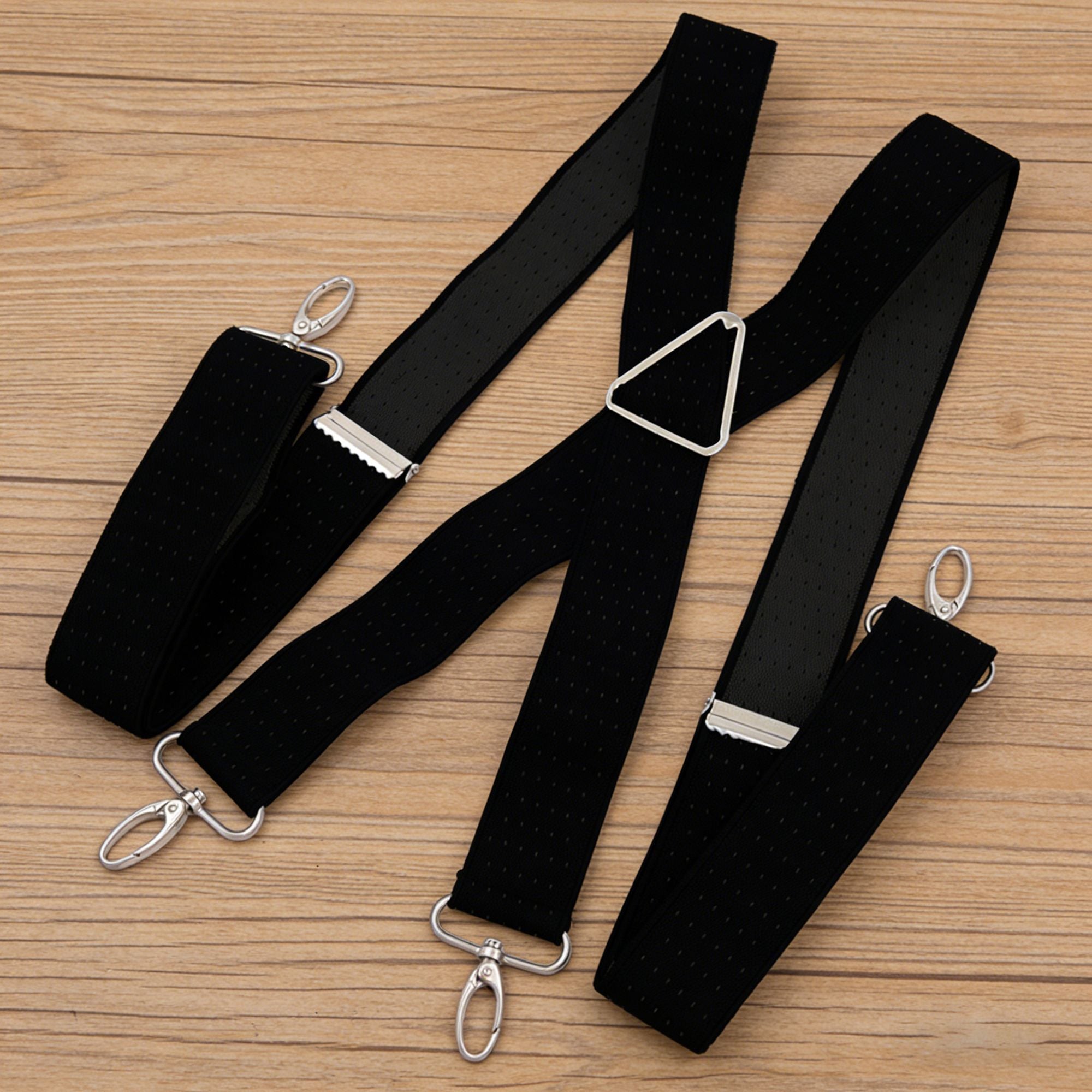 Anna-Kaci Men's Adjustable Suspenders 46in Elastic Suspenders with Clips for Formal & Casual Wear