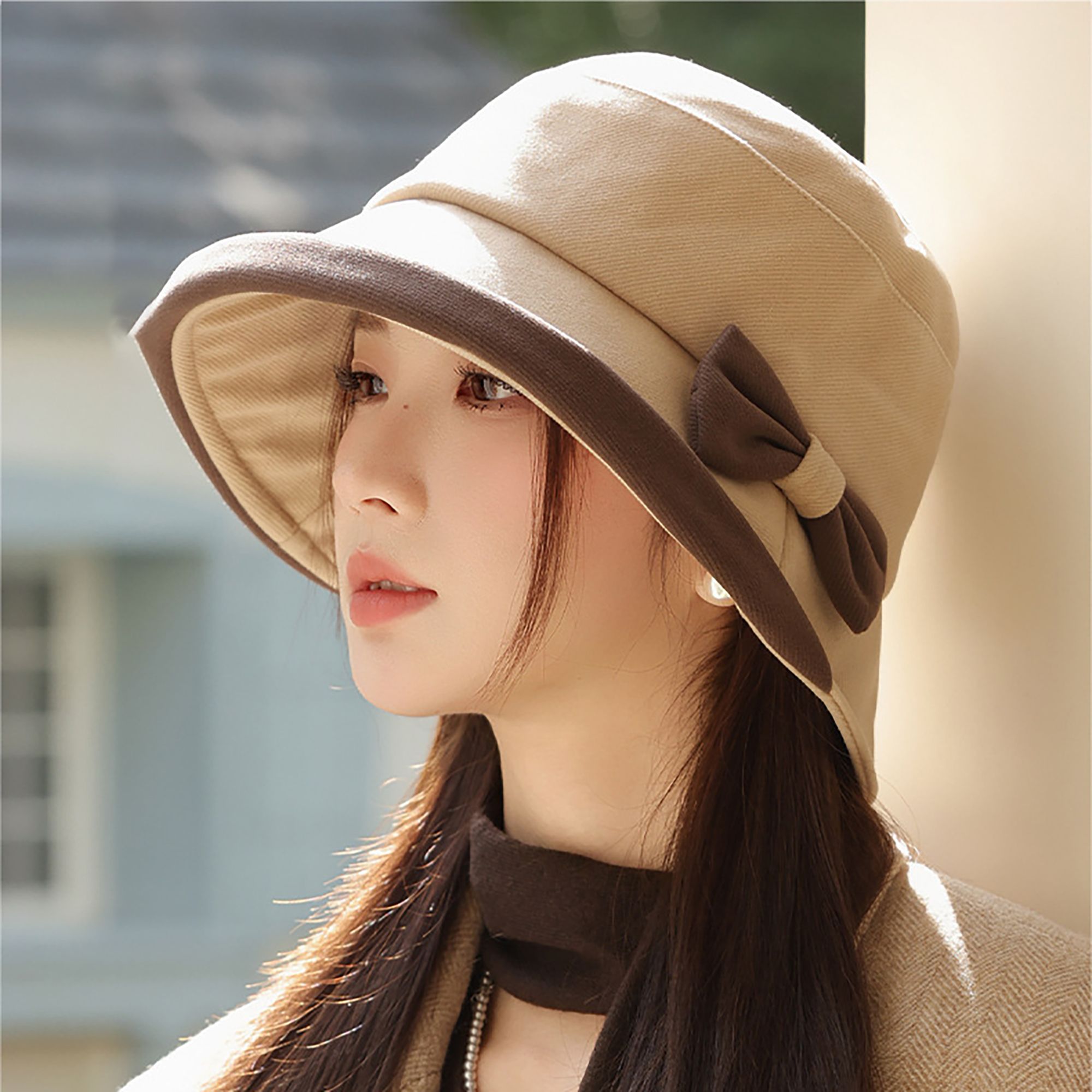 Anna-Kaci Women's Bucket Hat with Cute Bow Detail