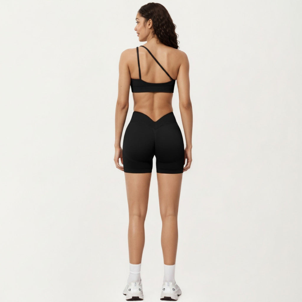 Anna-Kaci Active Women's One Shoulder Sports Bra with Asymmetric Strap and Smooth Stretch Fit