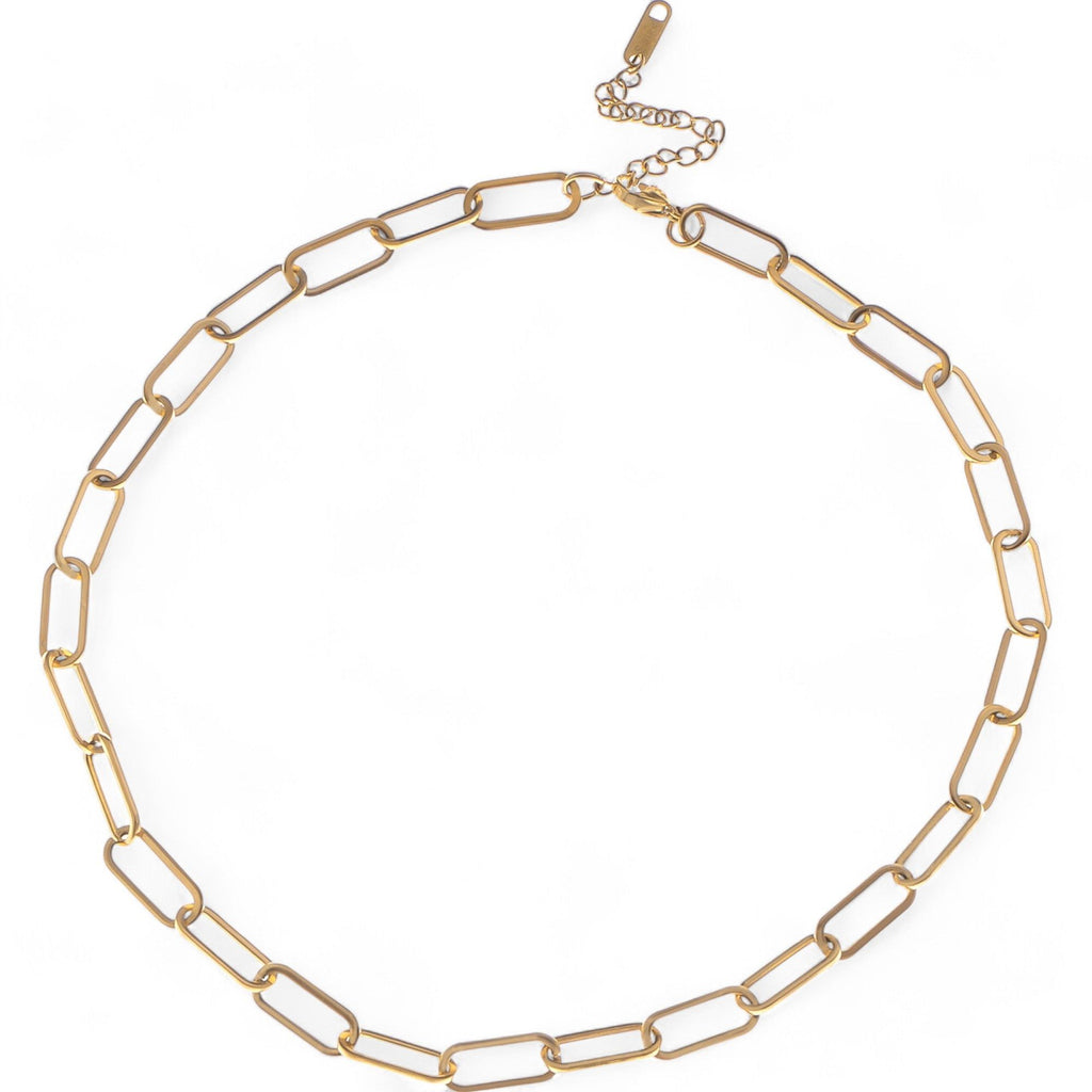 Women's Modern Paperclip Chain Fashion Necklace with Large Links
