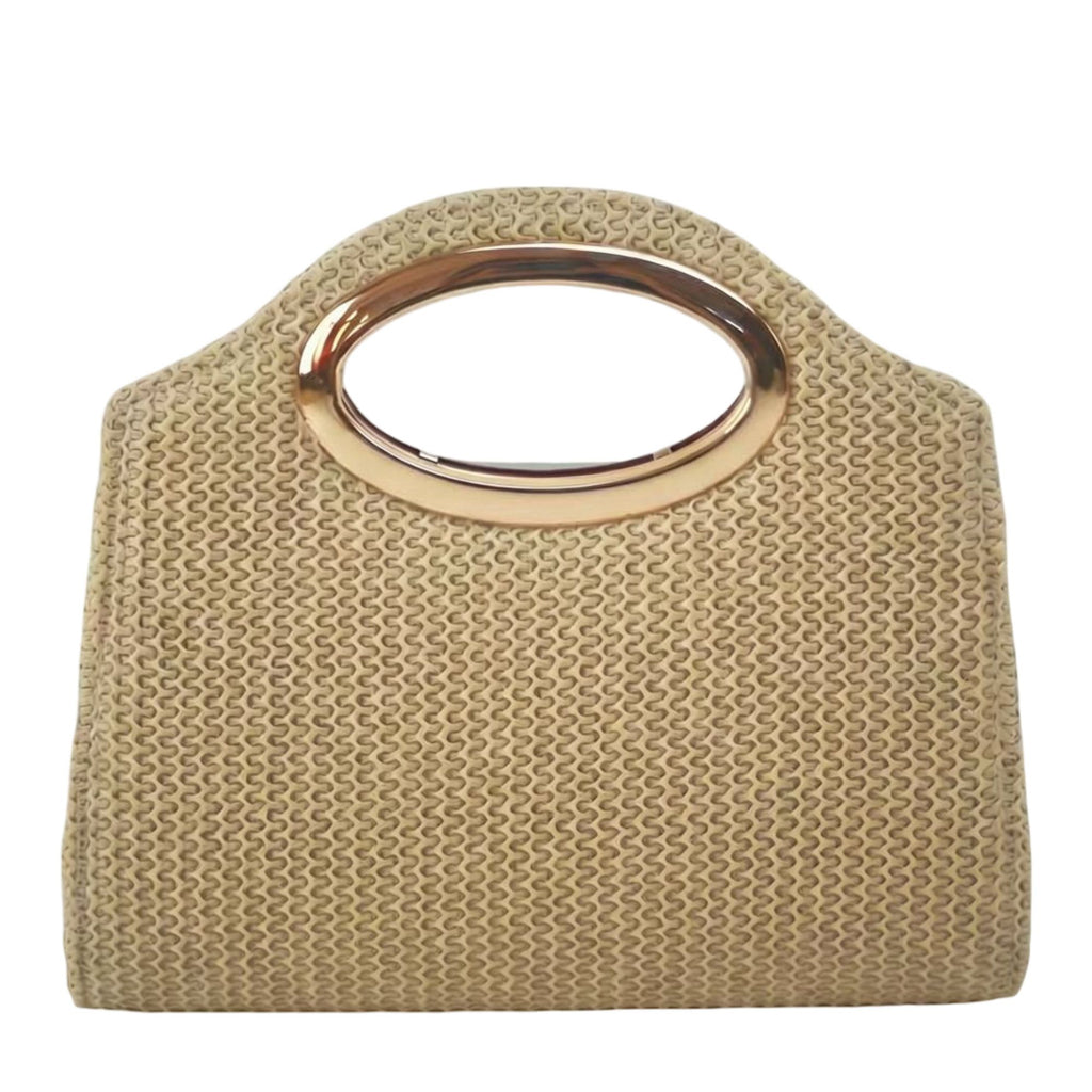 Handbag with Magnetic Closure Polyester Material Stylish Chain Accent