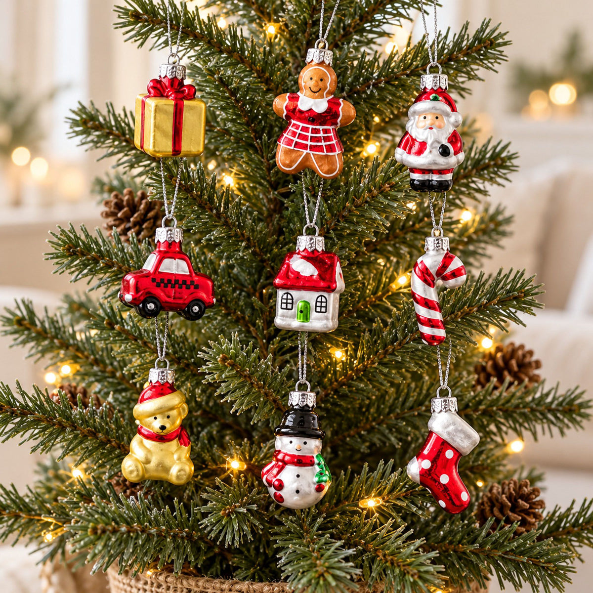 9 Piece Assorted Christmas Tree Hanging Ornament Gift Set