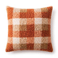 Plush Boucle Gingham Checkered Decorative Throw Pillow Cover for Cozy Home Decor 17.7 x 17.7in