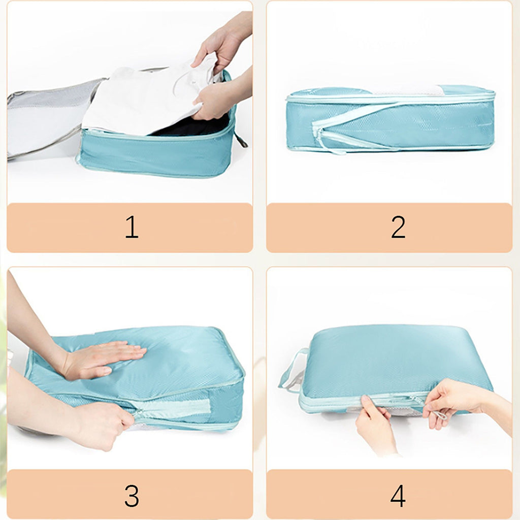 Travel Packing Cube Set with Mesh Panel Zipper Storage Bags Lightweight Organizer Luggage Set Multi Size