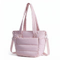 Quilted Puffer Tote Bag with Adjustable Shoulder Strap Multi Pocket Lightweight Carryall Handbag 13x6x10 in