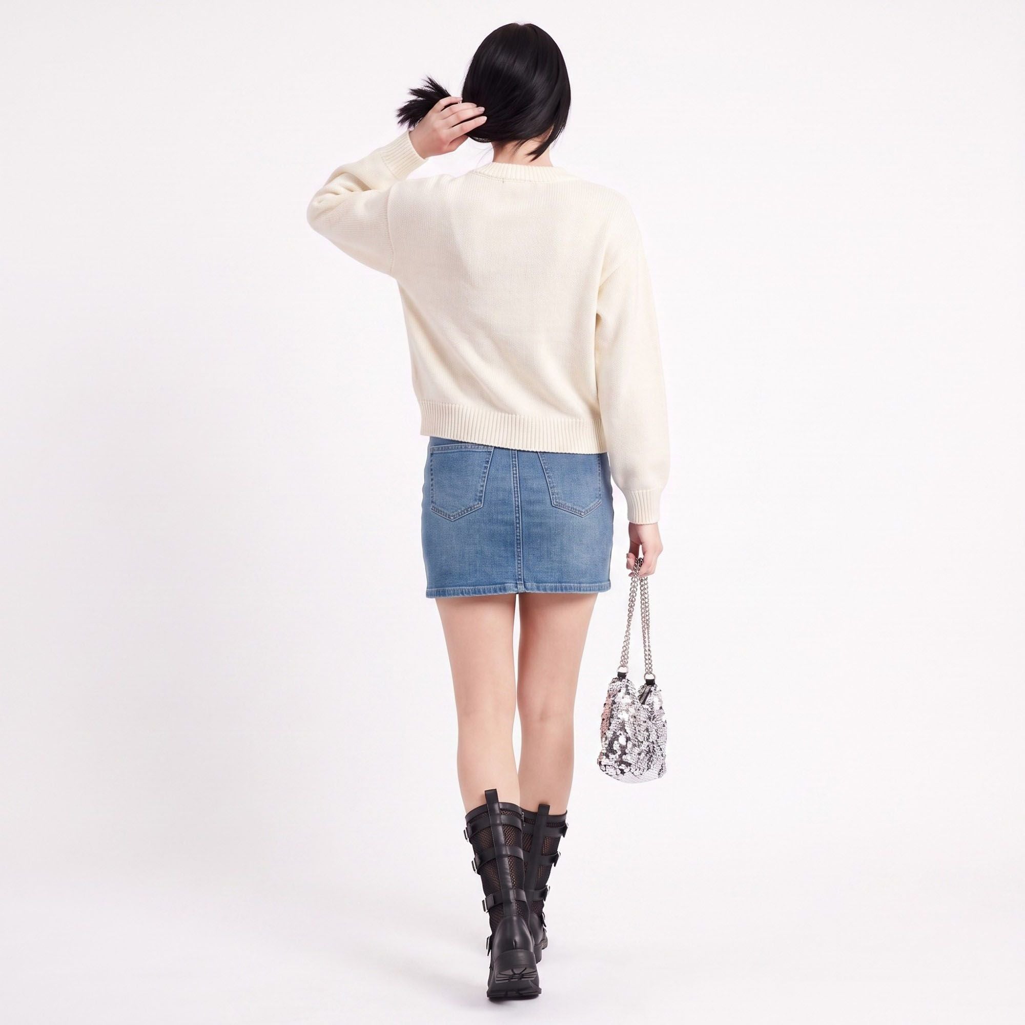 Tie-Front Long Sleeve Cropped Knit Cardigan