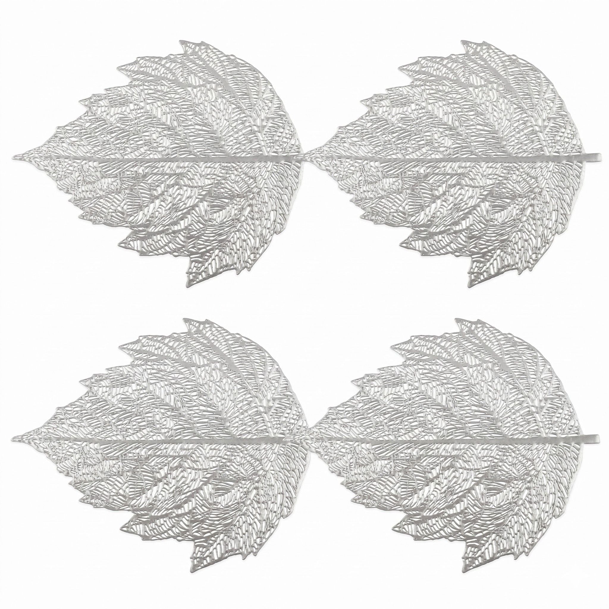 4 Piece Set Leaf Shape PVC Placemats Heat Resistant Decorative Table Mats