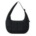 Quilted Nylon Hobo Shoulder Bag with Adjustable Strap and Multiple Pockets