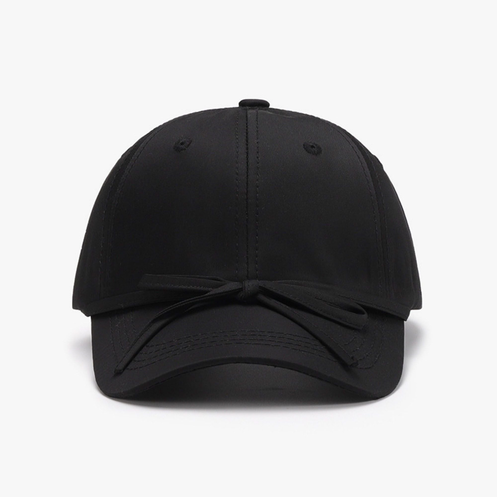 Women's Baseball Cap with Bow Tie Detail Adjustable Strap Casual Hat
