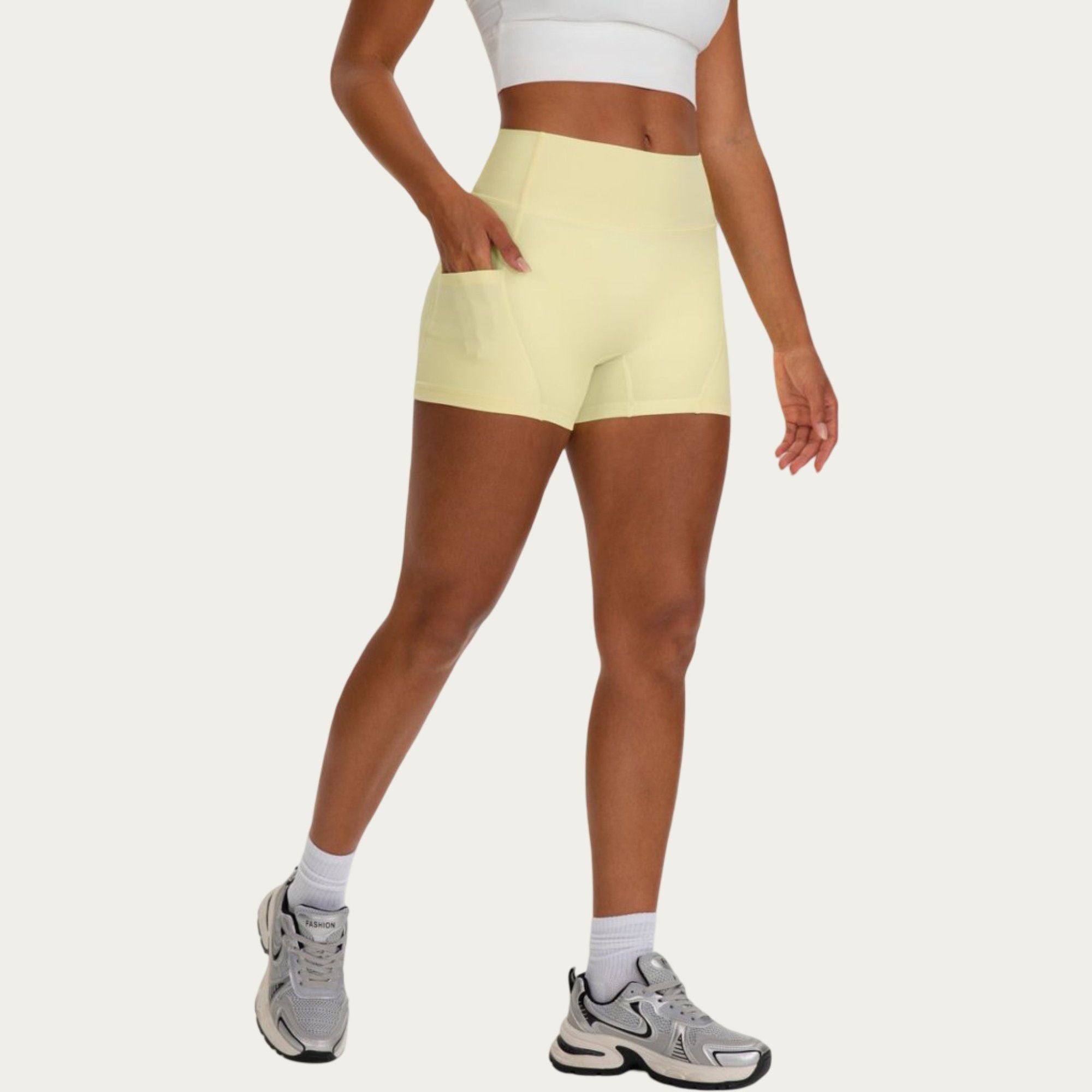 Anna-Kaci Active Women's High Waist Biker Shorts with Side Pockets and Smooth Stretch Fit