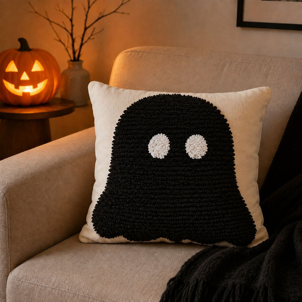 Halloween Tufted Ghost Throw Pillow Cover for Couch Bed and Chair