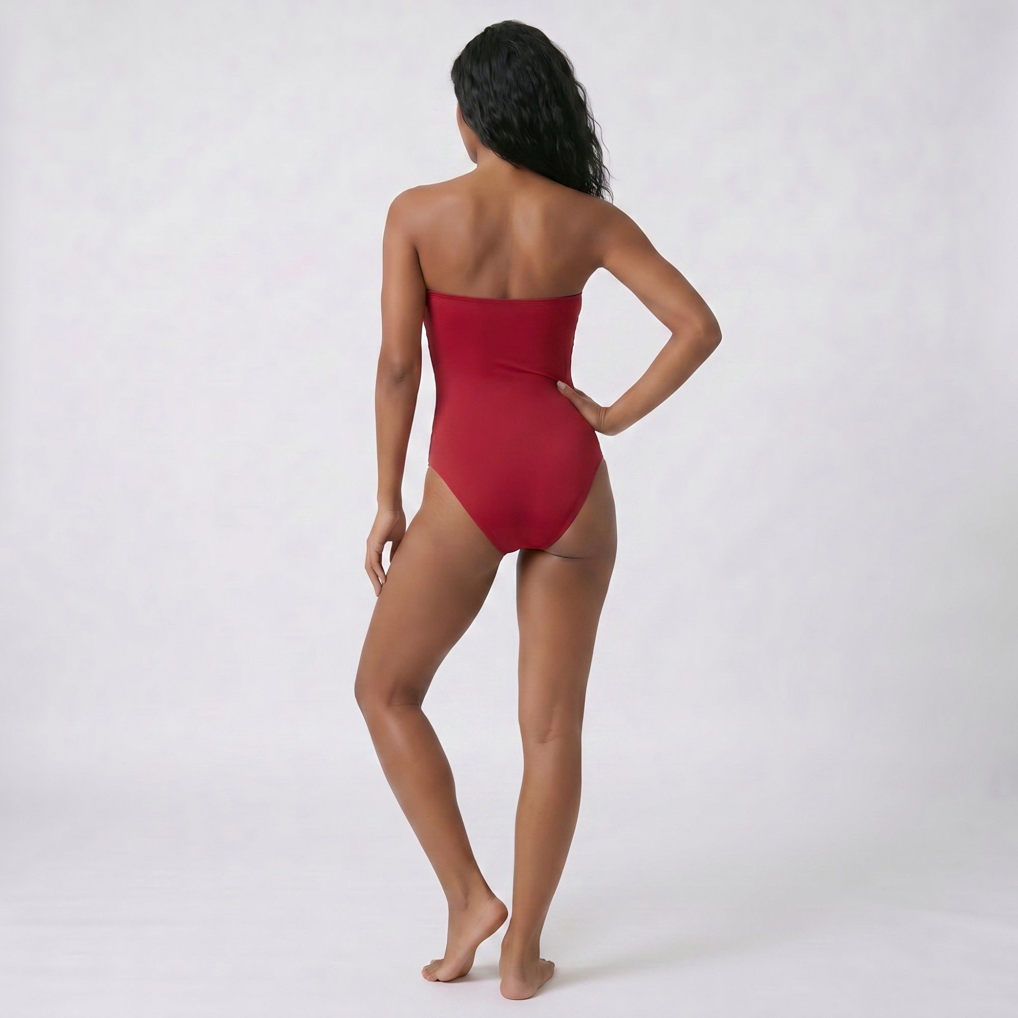 Anna-Kaci Swim Women's 2-Piece Strapless One Piece Swimsuit with Sheer Wrap Skirt