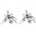 Silver charm accessory with bow and bow bead clip