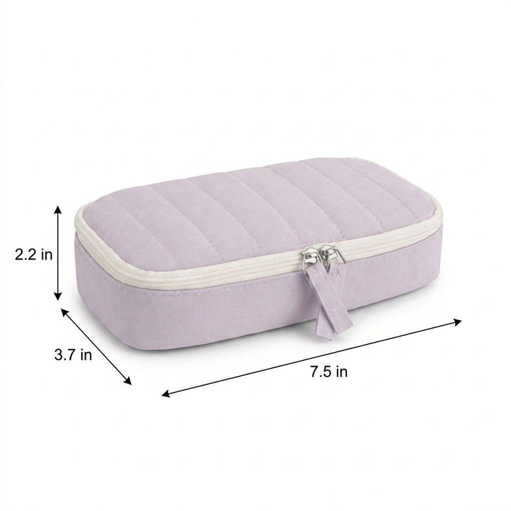 Capacity Pencil Case Stationery Organizer Pen Pouch with Mesh Pocket and Double Zipper